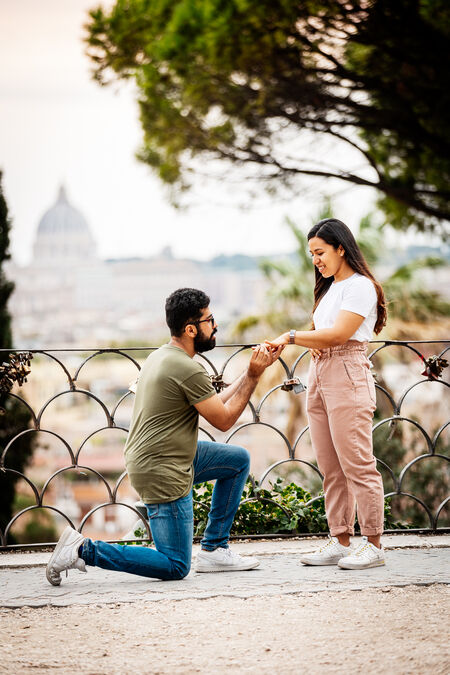 Romantic Surprise Proposal at the Pincio Terrazza Belvedere in Rome