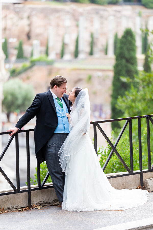Happy couple during their Sposi Novelli photo shoot in Rome